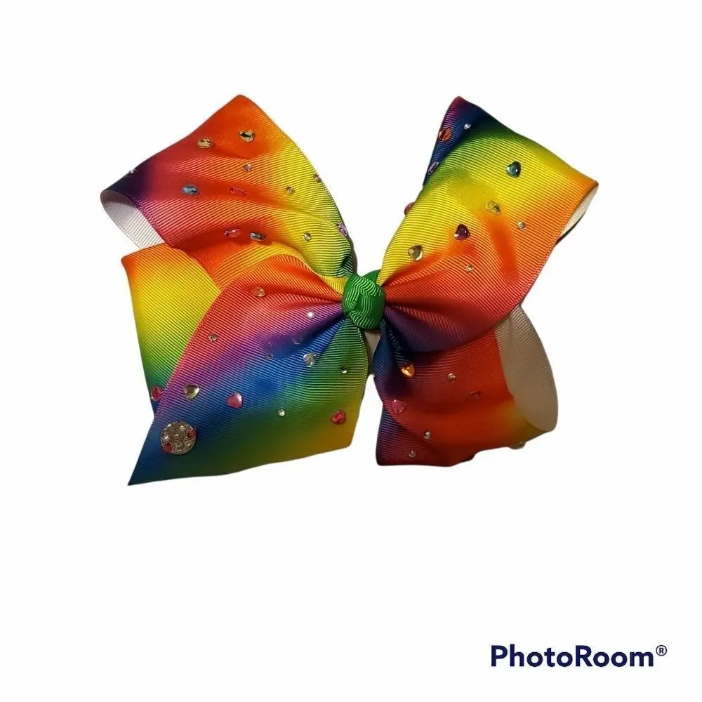 GIRLS Rainbow Ribbon Hair Bow